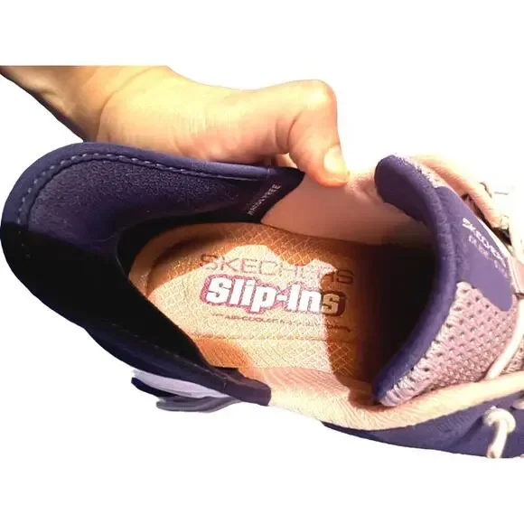 Skechers Size 9.5 Slip Ins Vegan Purple and Pink Glide Step Pro Sneakers - Picture 10 of 14